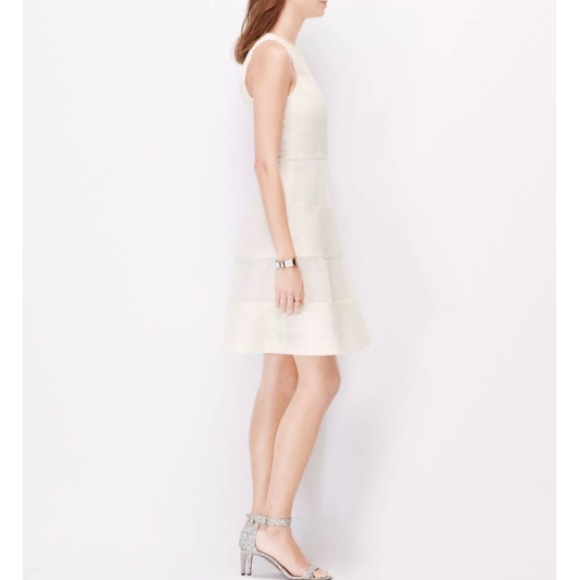 NWT ANN TAYLOR White Mesh Embroidered Dress - Picture 2 of 4